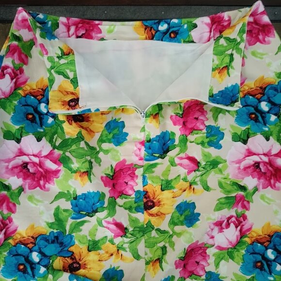 🤑$5 SALE🤑9M🌴2 items Summer Capsule Outfit  Vtg. Top&Handcrafted floral skirt - Picture 5 of 12